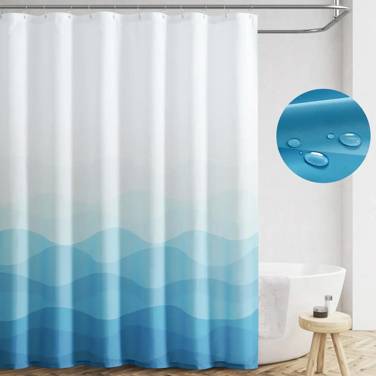 Soft Ombre Ripple Shower Curtain - Jinchan Home