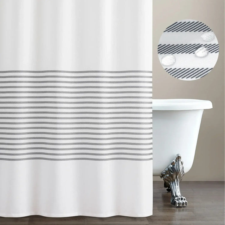 Diagonal Stripe Water-Repellent Shower Curtain - Jinchan Home