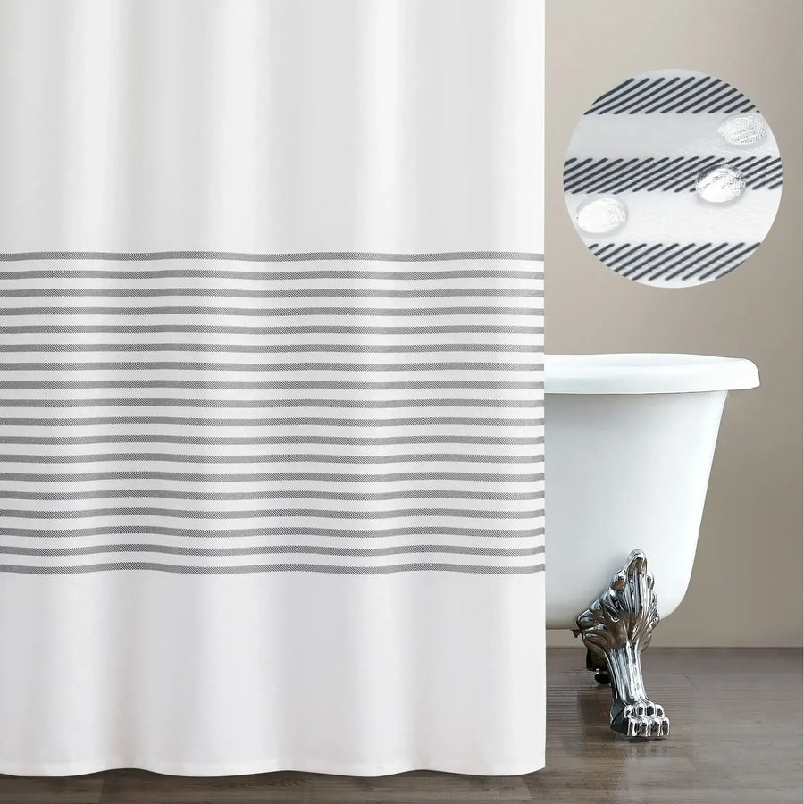 Diagonal Stripe Water-Repellent Shower Curtain - Jinchan Home