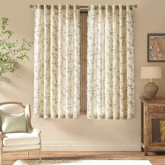 
                    
                      Vine Blossom Linen Blend Curtains - Jinchan Home
                    
                  