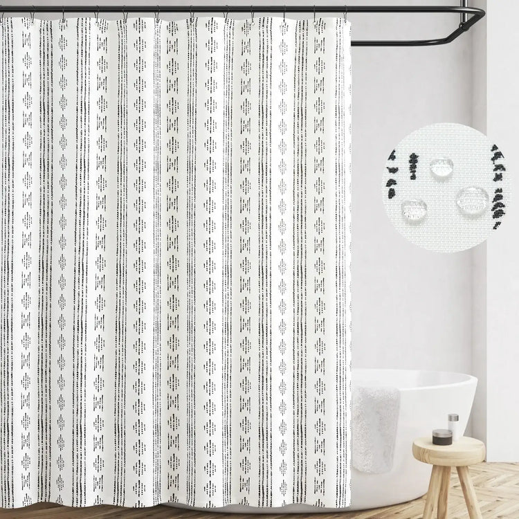 Geometric Totem Vertical Stripe Shower Curtain - Jinchan Home