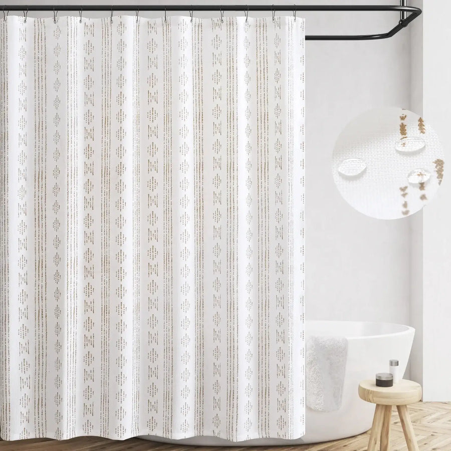 Geometric Totem Vertical Stripe Shower Curtain - Jinchan Home