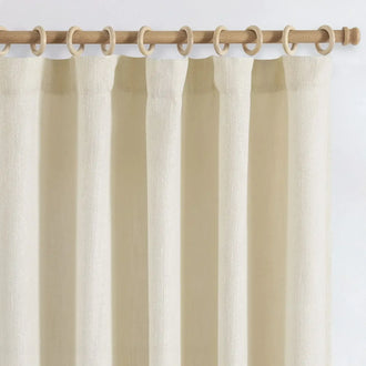 Textured Linen-Blend Solid Lined 3-in-1 Curtains - Jinchan Home