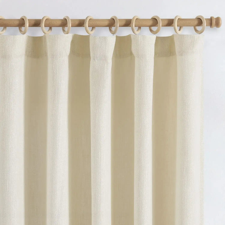 Textured Linen-Blend Solid Lined 3-in-1 Curtains - Jinchan Home