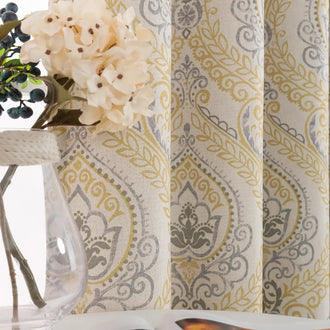 
                    
                      Paisley Pattern Faux Linen Curtains - Jinchan Home
                    
                  