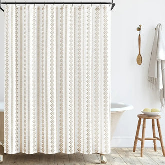 
                    
                      Boho Scroll & Diamond Shower Curtain - Jinchan Home
                    
                  