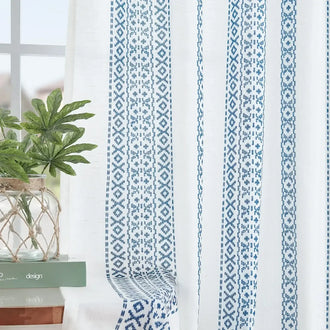 
                    
                      Boho Geometric Jacquard Striped Curtains - Jinchan Home
                    
                  