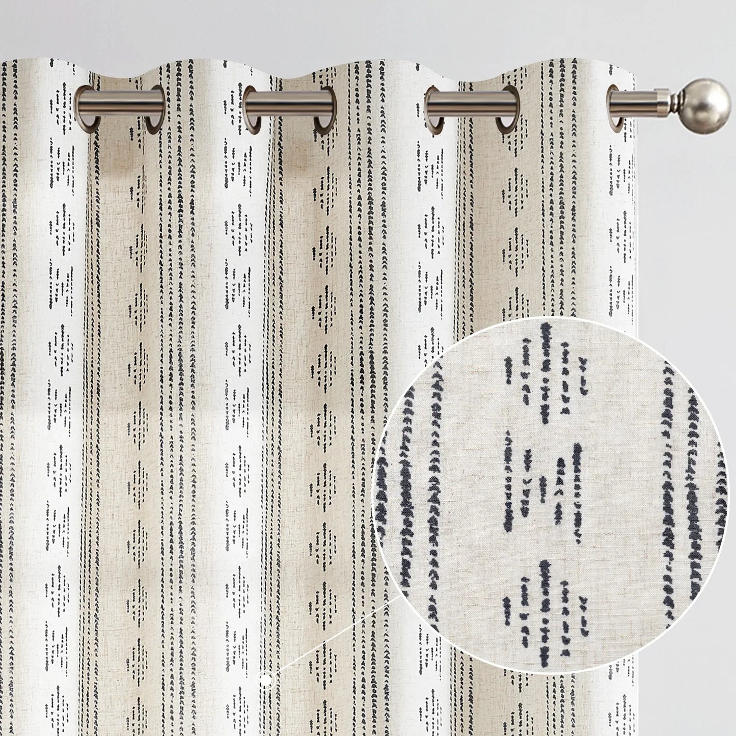 Boho Geometric Stripe Curtains - Jinchan Home