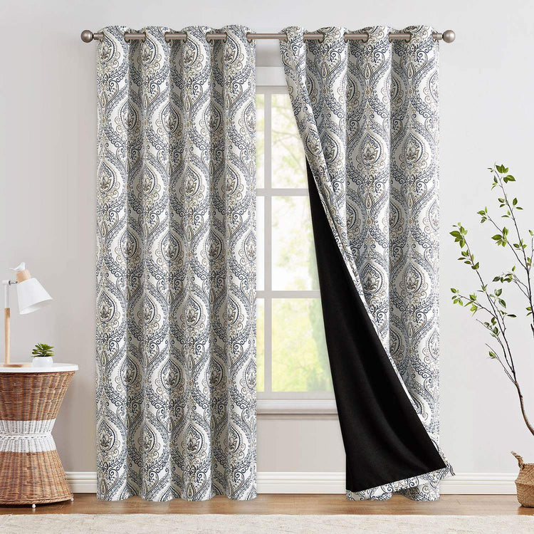 Paisley Pattern Grommet Curtains - Jinchan Home