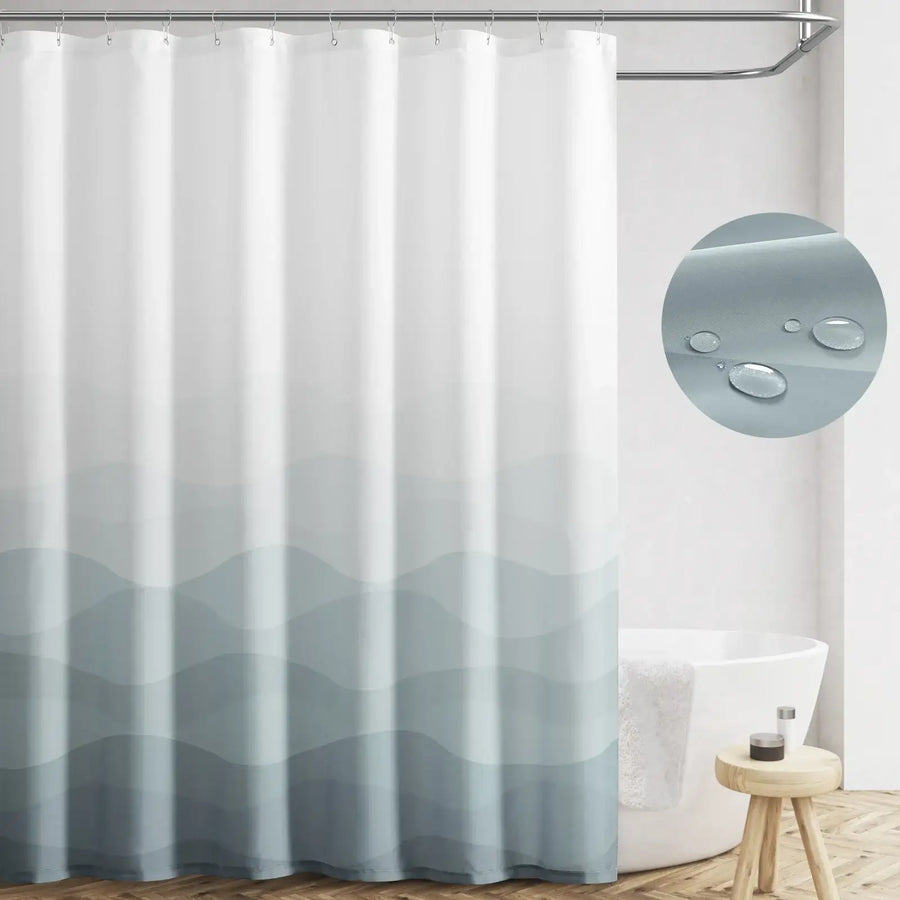 Soft Ombre Ripple Shower Curtain - Jinchan Home
