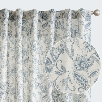 Ethereal Botanical Linen Curtains - Jinchan Home
