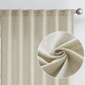 
                    
                      Solid Linen Blend Lined Curtains - Jinchan Home
                    
                  