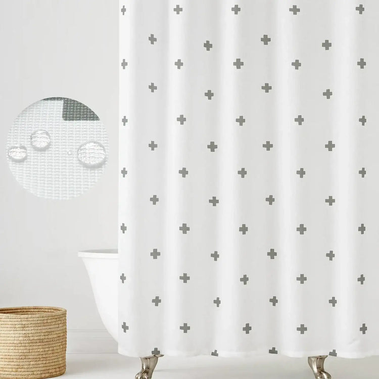 Minimalist Cross Pattern Shower Curtain - Jinchan Home