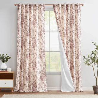 
                    
                      Floral Lined Linen Blend Curtains - Jinchan Home
                    
                  