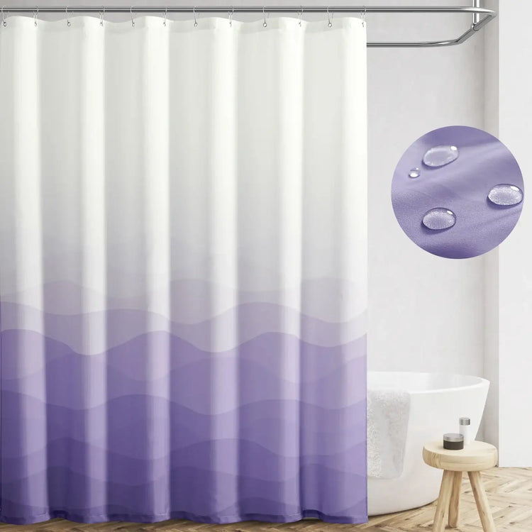 Soft Ombre Ripple Shower Curtain - Jinchan Home