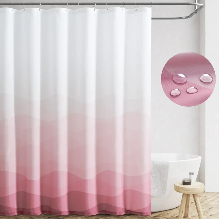 Soft Ombre Ripple Shower Curtain - Jinchan Home