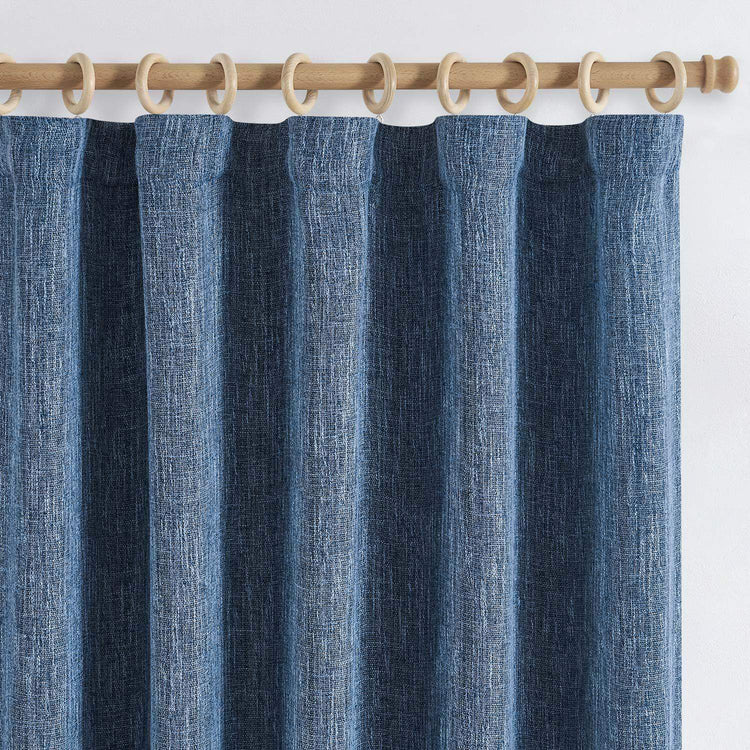 Textured Linen-Blend Solid Lined 3-in-1 Curtains - Jinchan Home