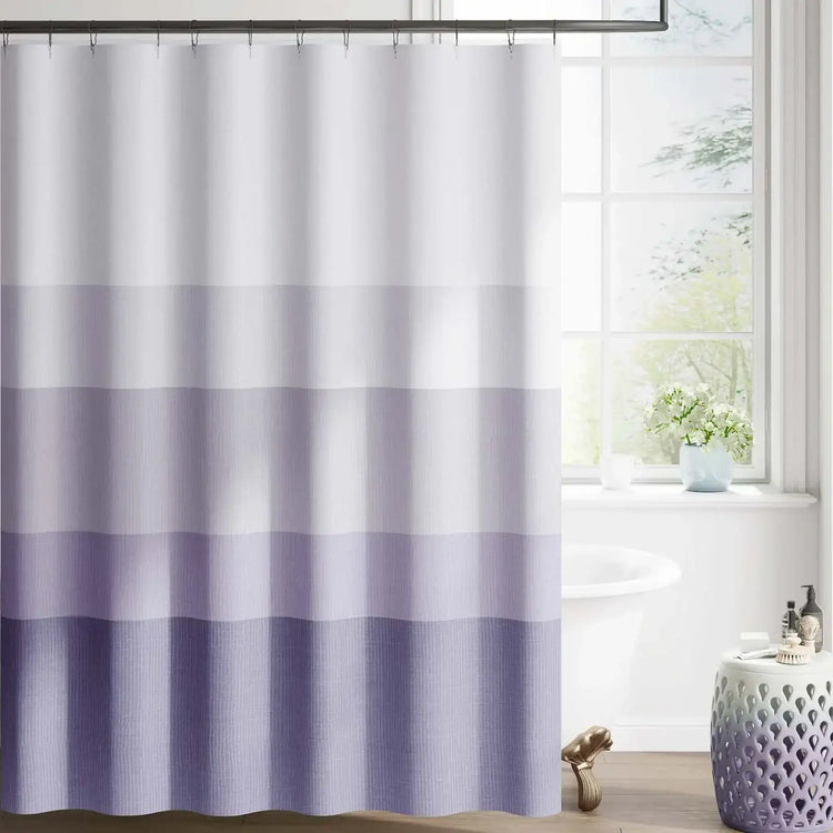 Gradient Striped Textured Shower Curtain - Jinchan Home