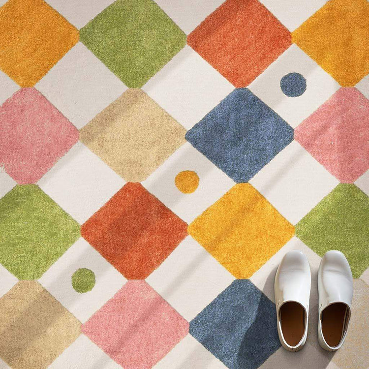 Candy Bean Diamond Rug - Jinchan Home