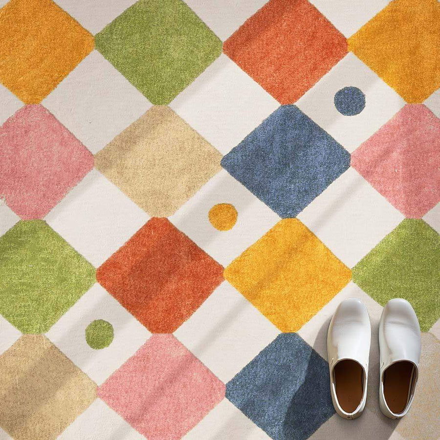 Candy Bean Diamond Rug - Jinchan Home