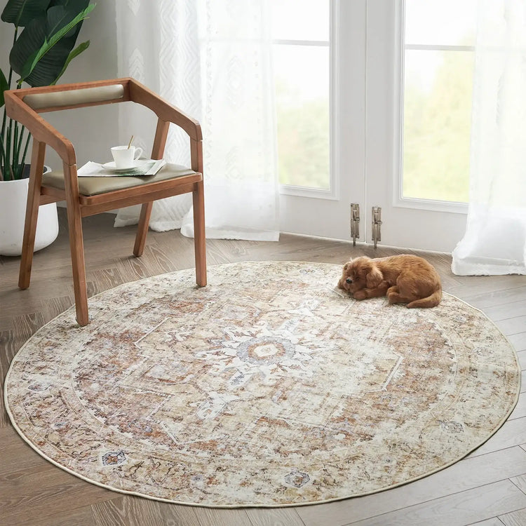 Mist-Toned Persian Bloom Rug - Jinchan Home