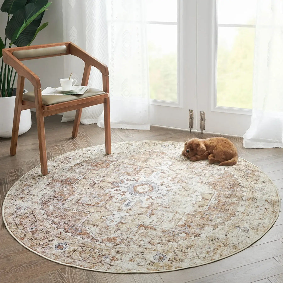 Mist-Toned Persian Bloom Rug - Jinchan Home