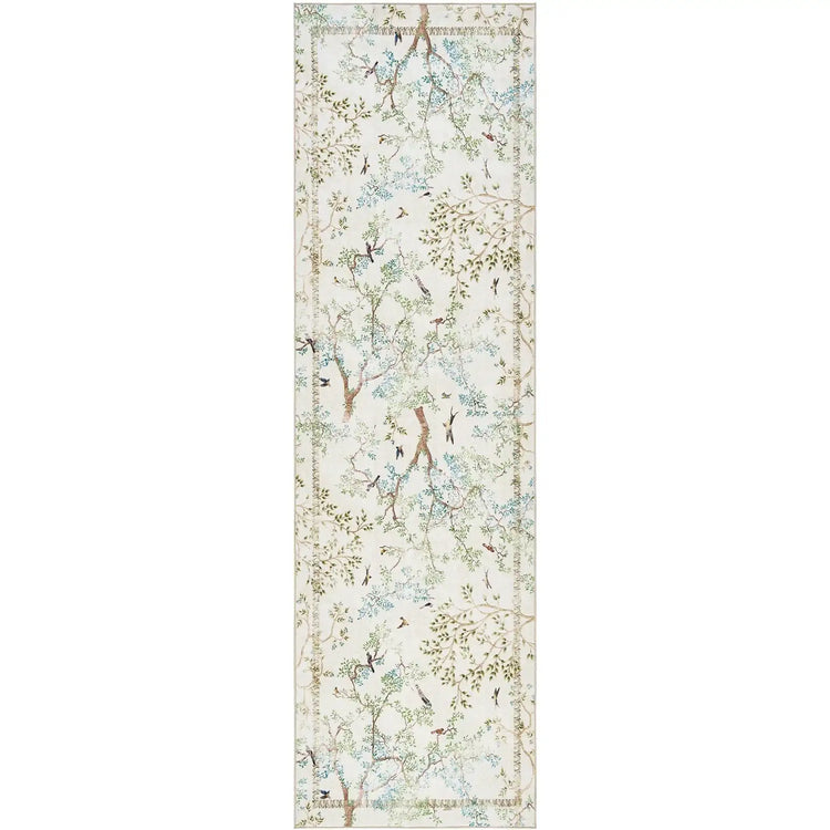 Branches & Birds Botanical Print Area Rug - Jinchan Home