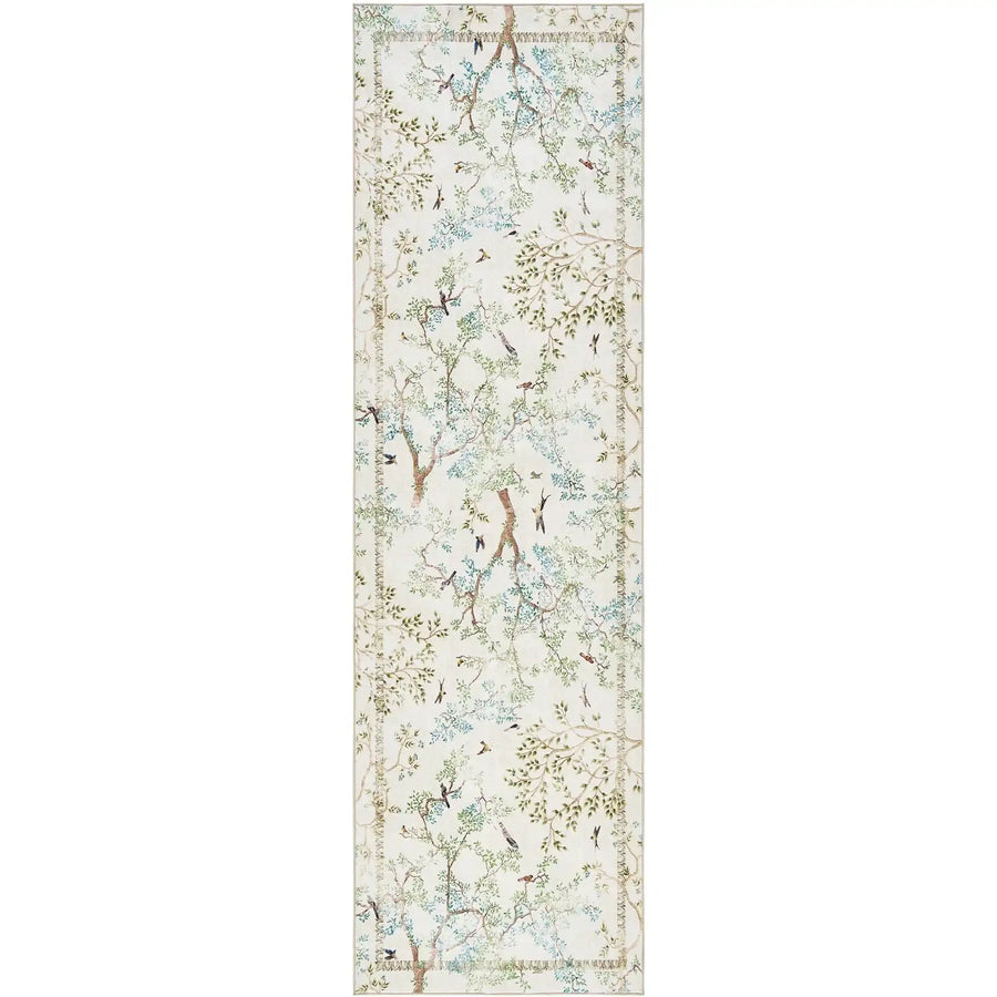 Branches & Birds Botanical Print Area Rug - Jinchan Home