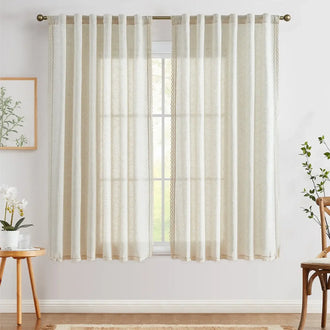 
                    
                      Scalloped Lace Linen-Blend Sheer Curtains - Jinchan Home
                    
                  