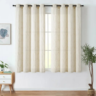
                    
                      Boho Leaf Embroidered Geometric Curtains - Jinchan Home
                    
                  