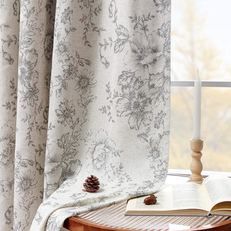 
                    
                      Floral Butterfly Linen Blend Lined Curtains - Jinchan Home
                    
                  