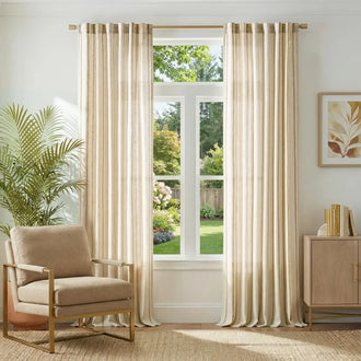 
                    
                      Shadow Stripe Linen Blend Curtains - Jinchan Home
                    
                  