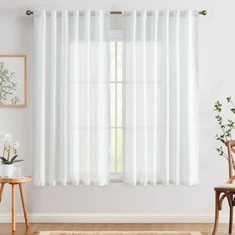 
                    
                      Scalloped Lace Linen-Blend Sheer Curtains - Jinchan Home
                    
                  