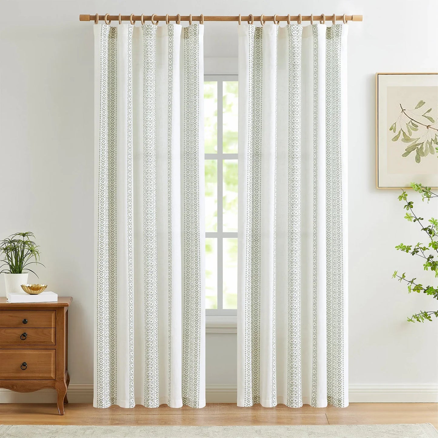 Boho Geometric Jacquard Striped Curtains - Jinchan Home