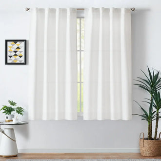 
                    
                      Solid Faux Linen Polyester 3-in-1 Curtains - Jinchan Home
                    
                  