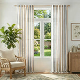 Shadow Stripe Linen Blend Curtains - Jinchan Home
