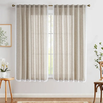 
                    
                      Scalloped Lace Linen-Blend Sheer Curtains - Jinchan Home
                    
                  