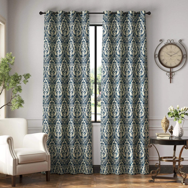 Damask Pattern Grommet Curtain - Jinchan Home