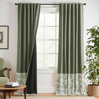 
                    
                      Two-Tone Damask Floral 3-in-1 Curtains - Jinchan Home
                    
                  