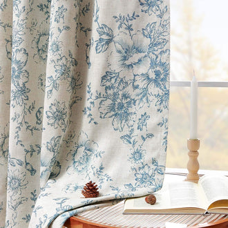 
                    
                      Floral Butterfly Linen Blend Lined Curtains - Jinchan Home
                    
                  
