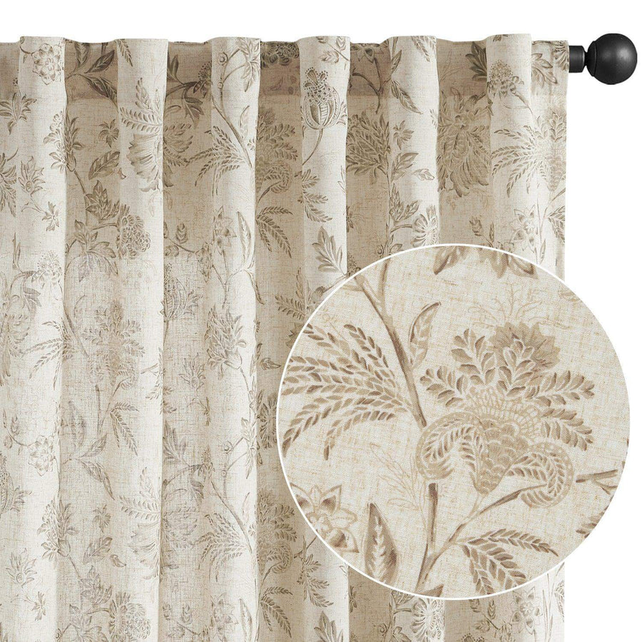 Vintage Botanical Vine & Multi-Floral Curtains - Jinchan Home