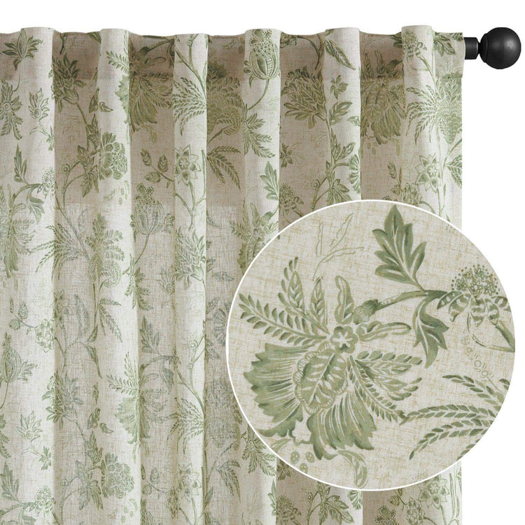 Vintage Botanical Vine & Multi-Floral Curtains - Jinchan Home
