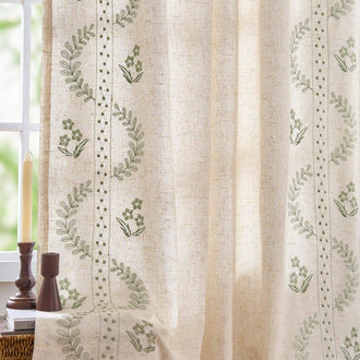 
                    
                      Vintage Lined Embroidered Botanical Border Curtains - Jinchan Home
                    
                  