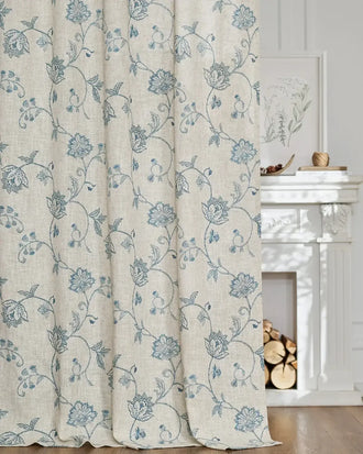 
                    
                      Poly-Linen Cross-Textured Iris Printed Curtains - Jinchan Home
                    
                  
