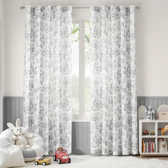 
                    
                      Bunny & Squirrel Toile Linen Curtains - Jinchan Home
                    
                  