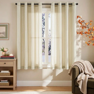 
                    
                      Fine-Striped Linen Blend Grommet Curtains - Jinchan Home
                    
                  