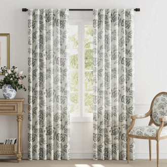 
                    
                      Vintage Line-Art Multi-Floral Vine Curtains - Jinchan Home
                    
                  