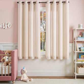 
                    
                      Colorful Vertical Stripe Poly-Linen Grommet Curtains - Jinchan Home
                    
                  
