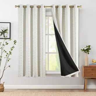 
                    
                      Light-Toned Boho Vertical-Stripe Geometric Grommet Curtains - Jinchan Home
                    
                  