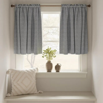 
                    
                      Solid Faux Linen Rod Pocket Kitchen Curtains - Jinchan Home
                    
                  